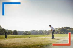 Snowflake data pipeline services for real-time decisioning â executive golfer teeing off at sunrise, symbolizing precision, governance, and time-to-value.